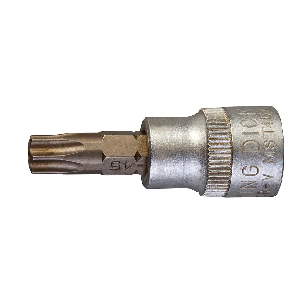 King Dick Socket SD 3/8" Insert Trx Bit Anti Tamper T45 MST45A