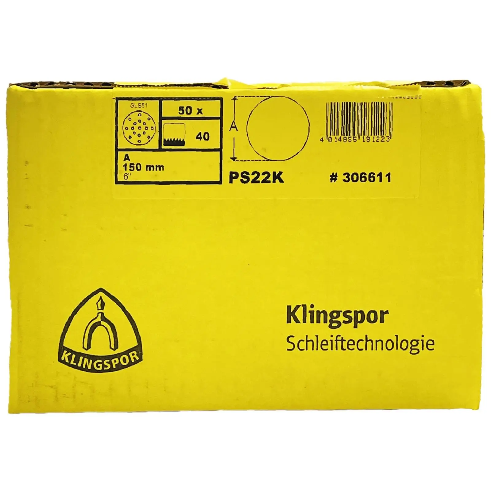 Klingspor Sanding Discs Hook and Loop 150mm PS22K GLS51 Hole Pattern 40-240 Grit - Image 4