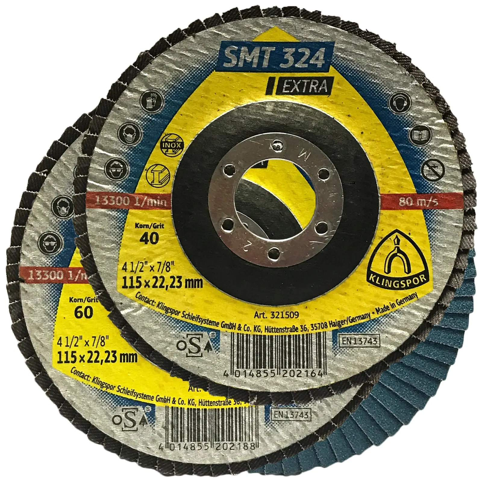 Klingspor SMT324 115mm Zirconia Alumina Flap Sanding Discs 40-80 Grit - Image 4