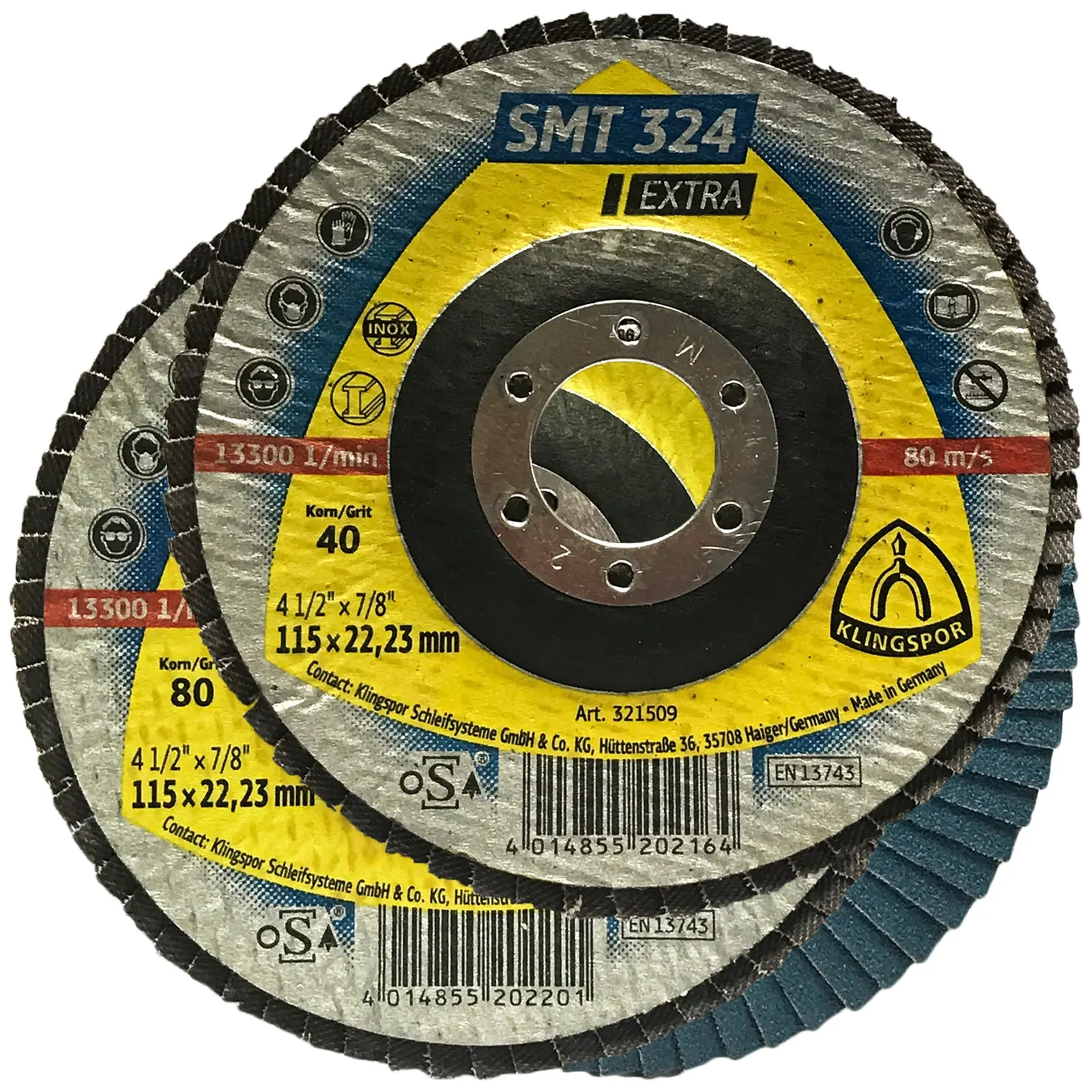 Klingspor SMT324 115mm Zirconia Alumina Flap Sanding Discs 40-80 Grit - Image 5