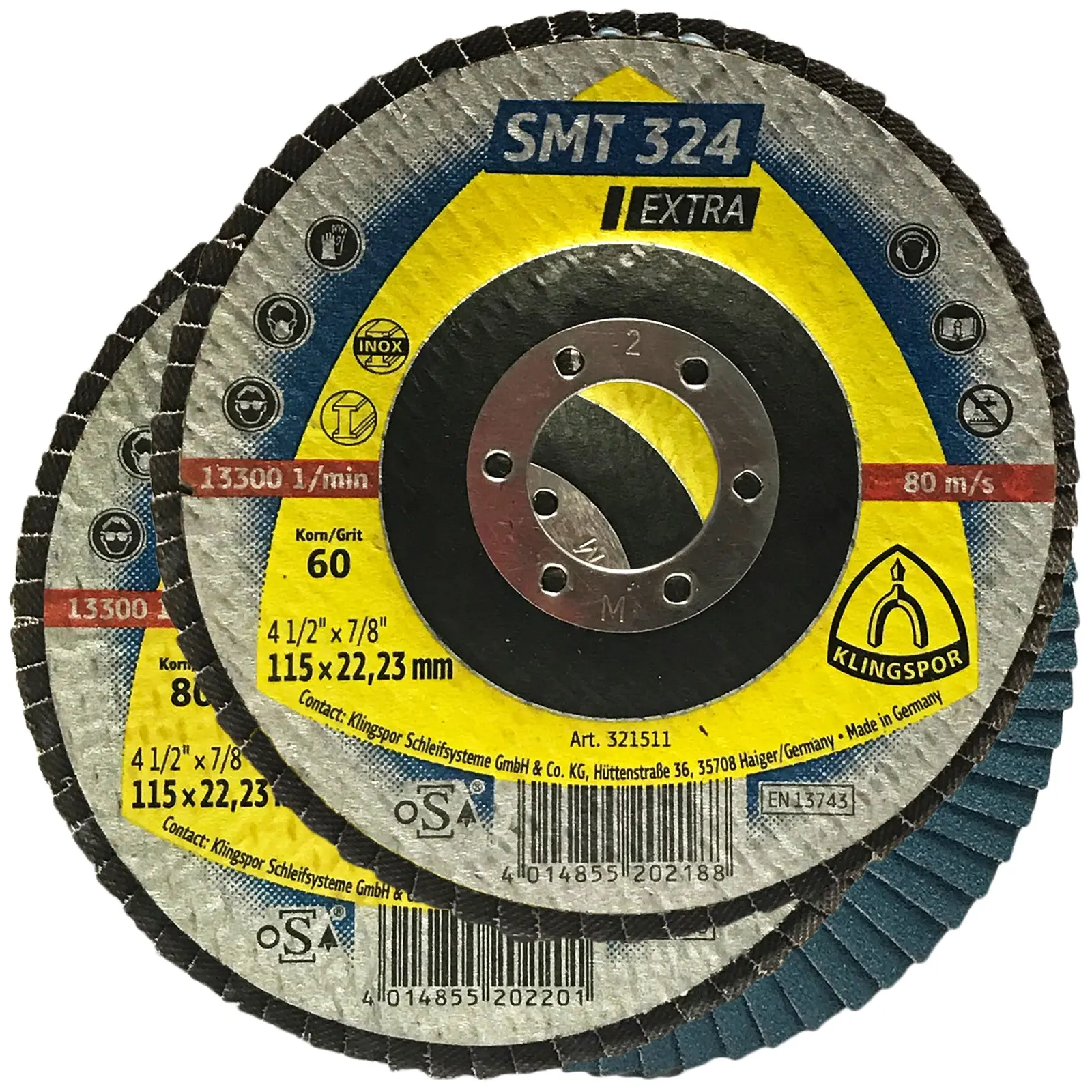 Klingspor SMT324 115mm Zirconia Alumina Flap Sanding Discs 40-80 Grit - Image 6