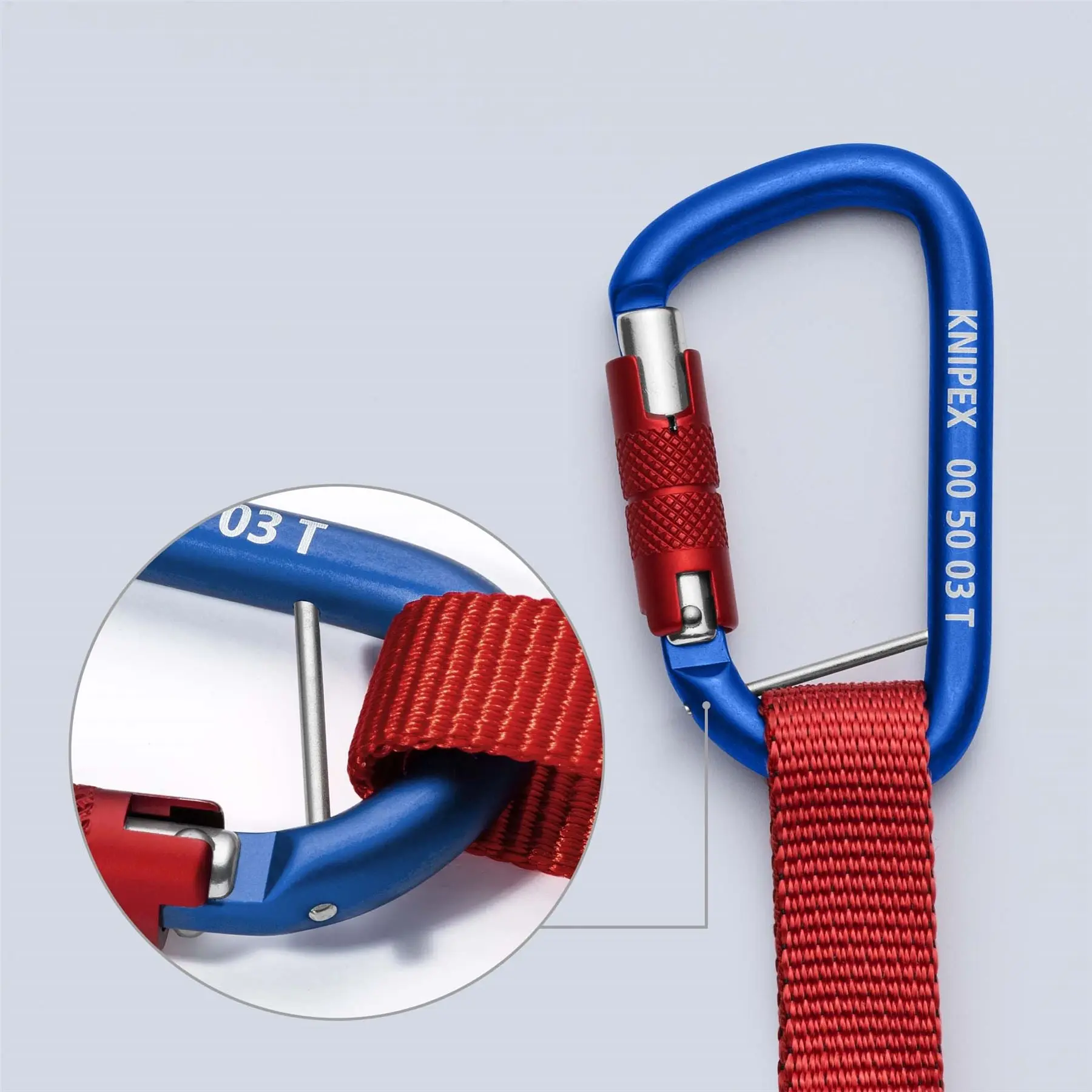 Knipex Adapter Straps with Fixated Carabiner for Tethered Tool Range 00 50 13 T BK - Image 4