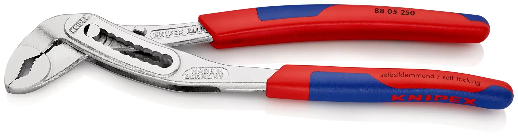 KNIPEX Alligator Water Pump Pliers 250mm Chrome Multi Component Grips 88 05 250