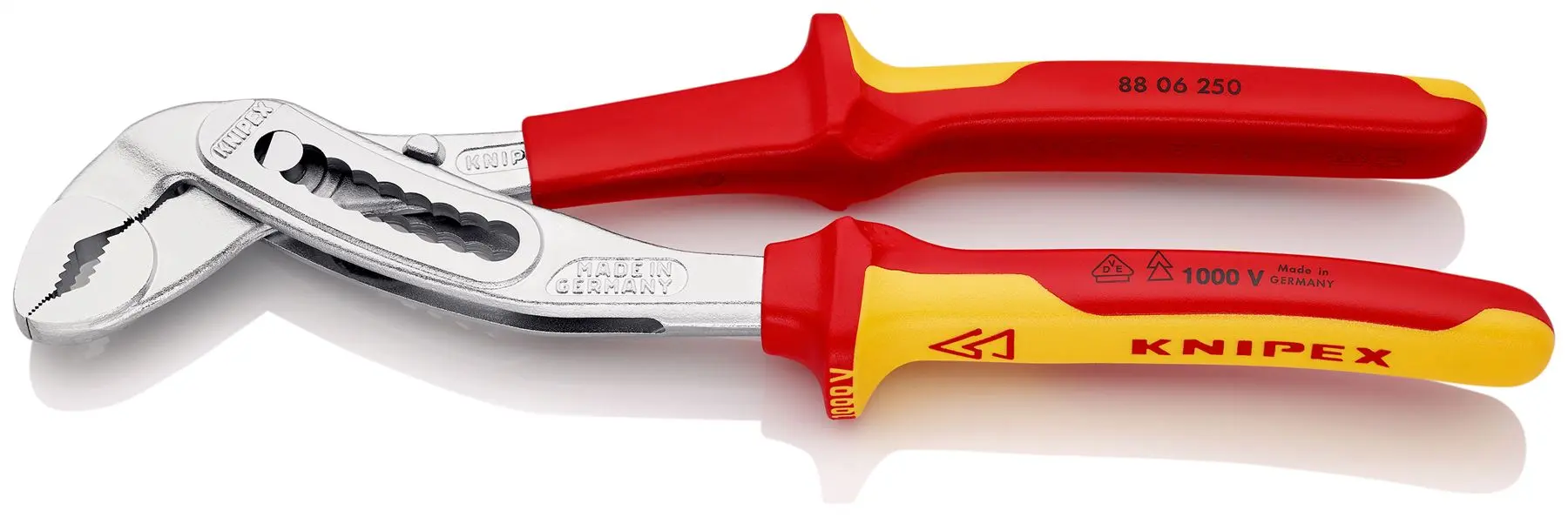 KNIPEX Alligator Water Pump Pliers 250mm Chrome VDE Multi Component Grips 88 06 250