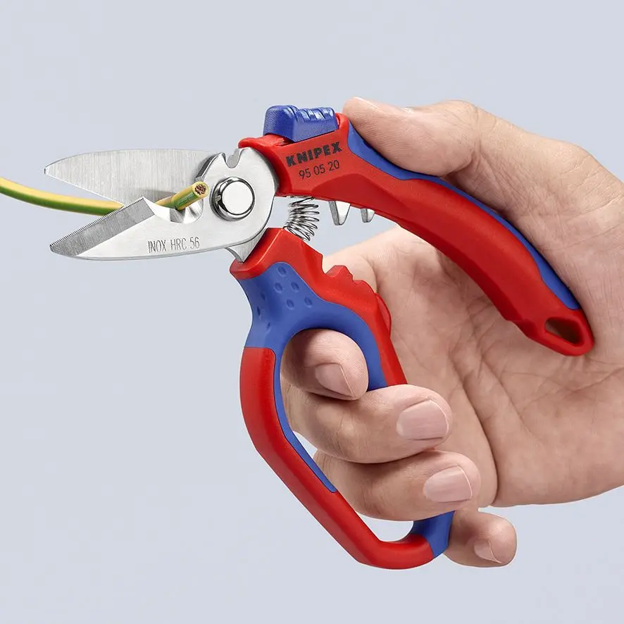 Knipex Angled Electricians Shears Scissors 160mm Multi Component Grips 95 05 20 SB - Image 3