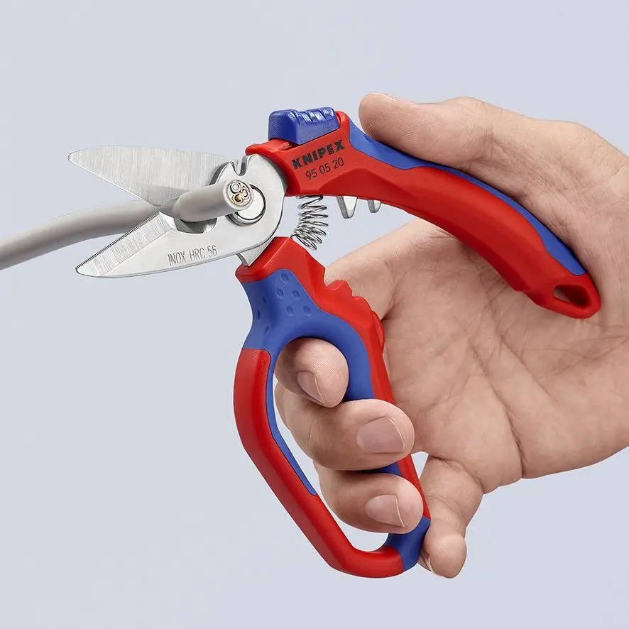 Knipex Angled Electricians Shears Scissors 160mm Multi Component Grips 95 05 20 SB - Image 9