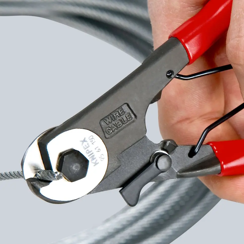 KNIPEX Bowden Cable Cutter Wire Rope Cutting Pliers 150mm Plastic Coated Handles 95 61 150 - Image 3