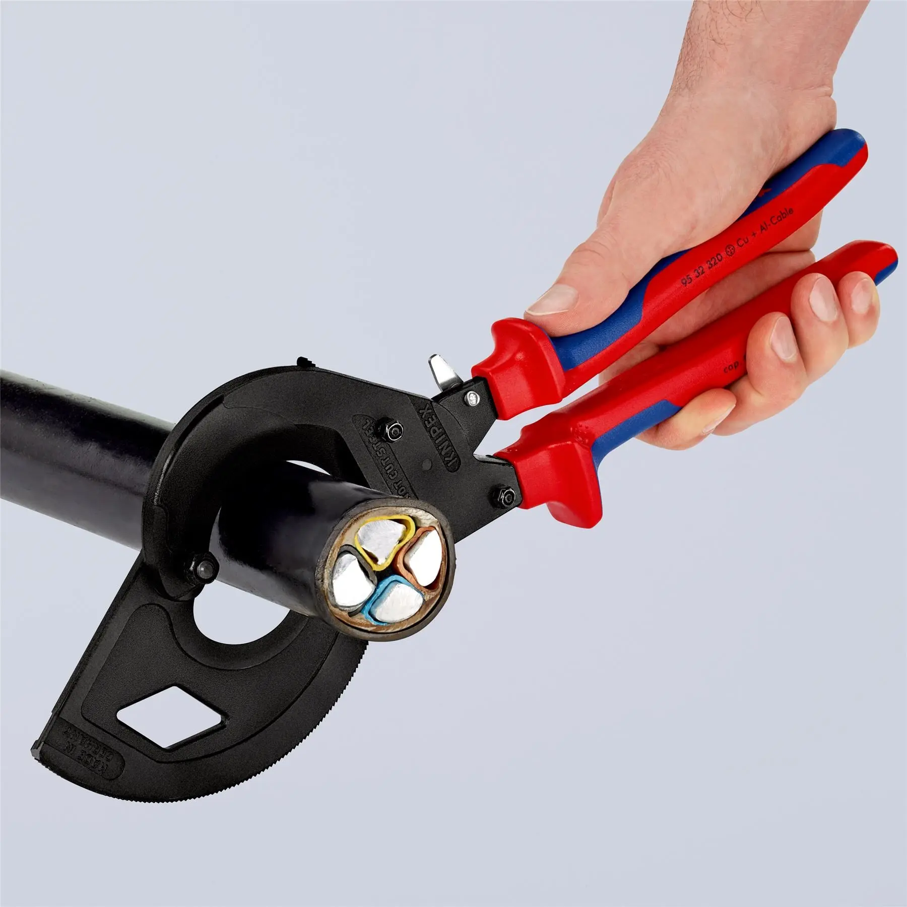 KNIPEX Cable Cutter Ratchet Action 3 Stage 60mm Diameter Cutting Capacity 320mm Multi Component Grips 95 32 320 - Image 6