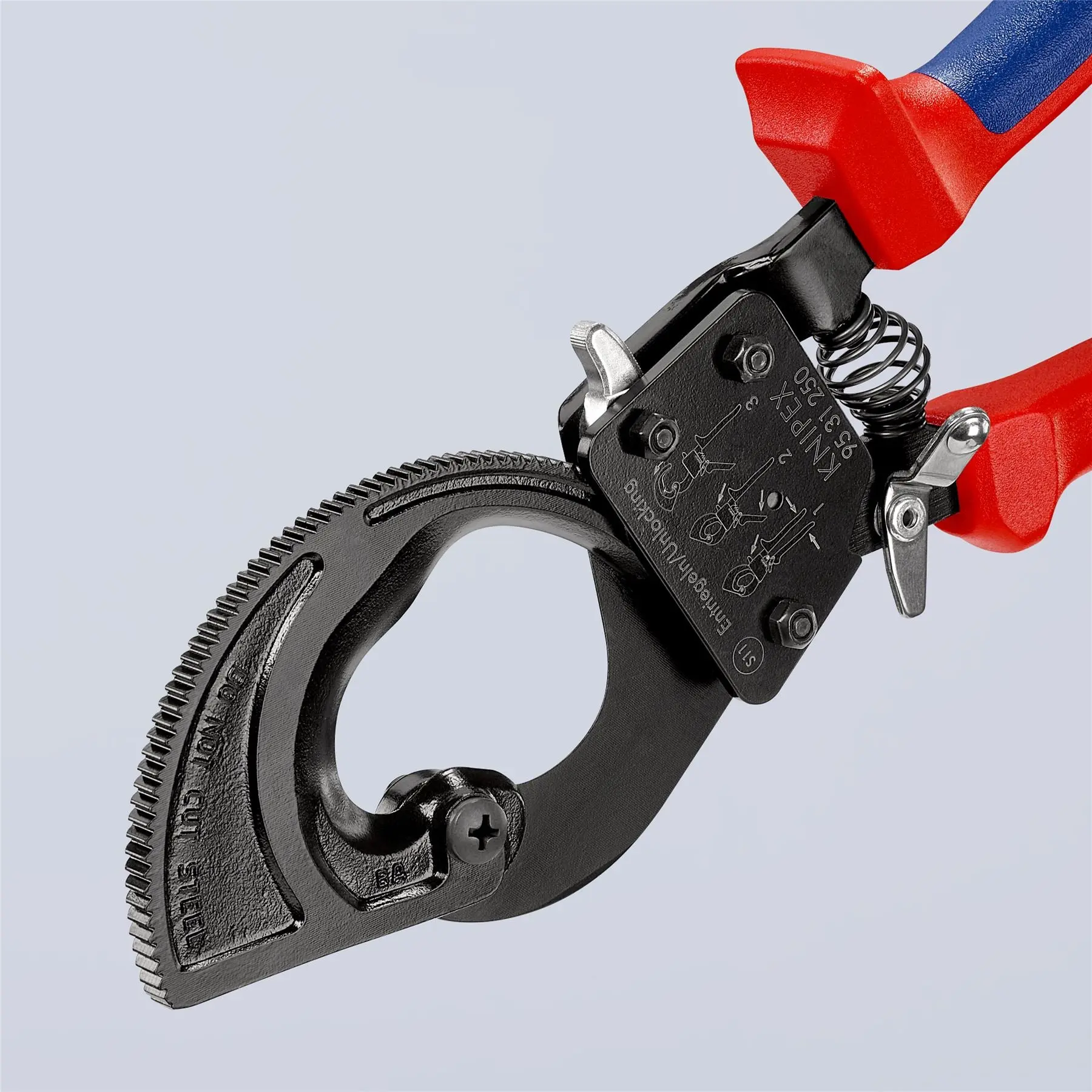 KNIPEX Cable Cutter Ratchet Action 32mm Diameter Cutting Capacity 250mm Multi Component Grips 95 31 250 - Image 3