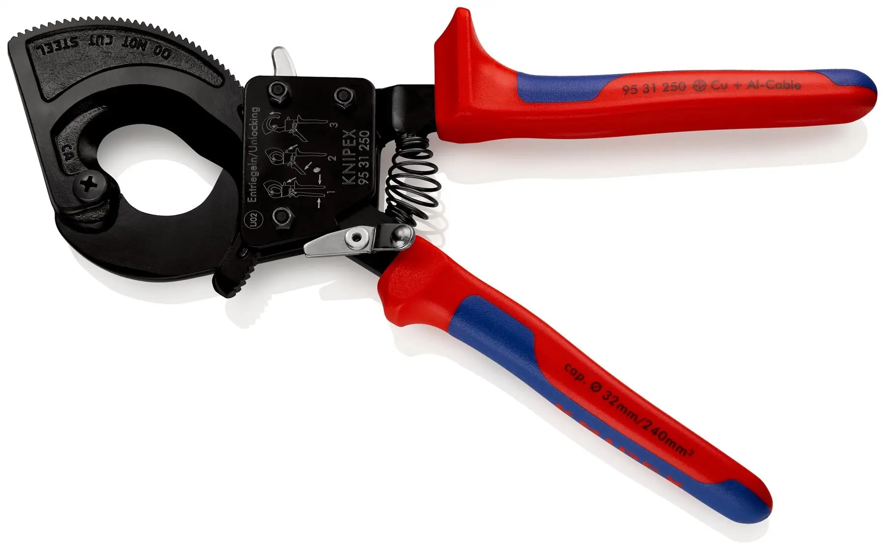 KNIPEX Cable Cutter Ratchet Action 32mm Diameter Cutting Capacity 250mm Multi Component Grips 95 31 250 - Image 5