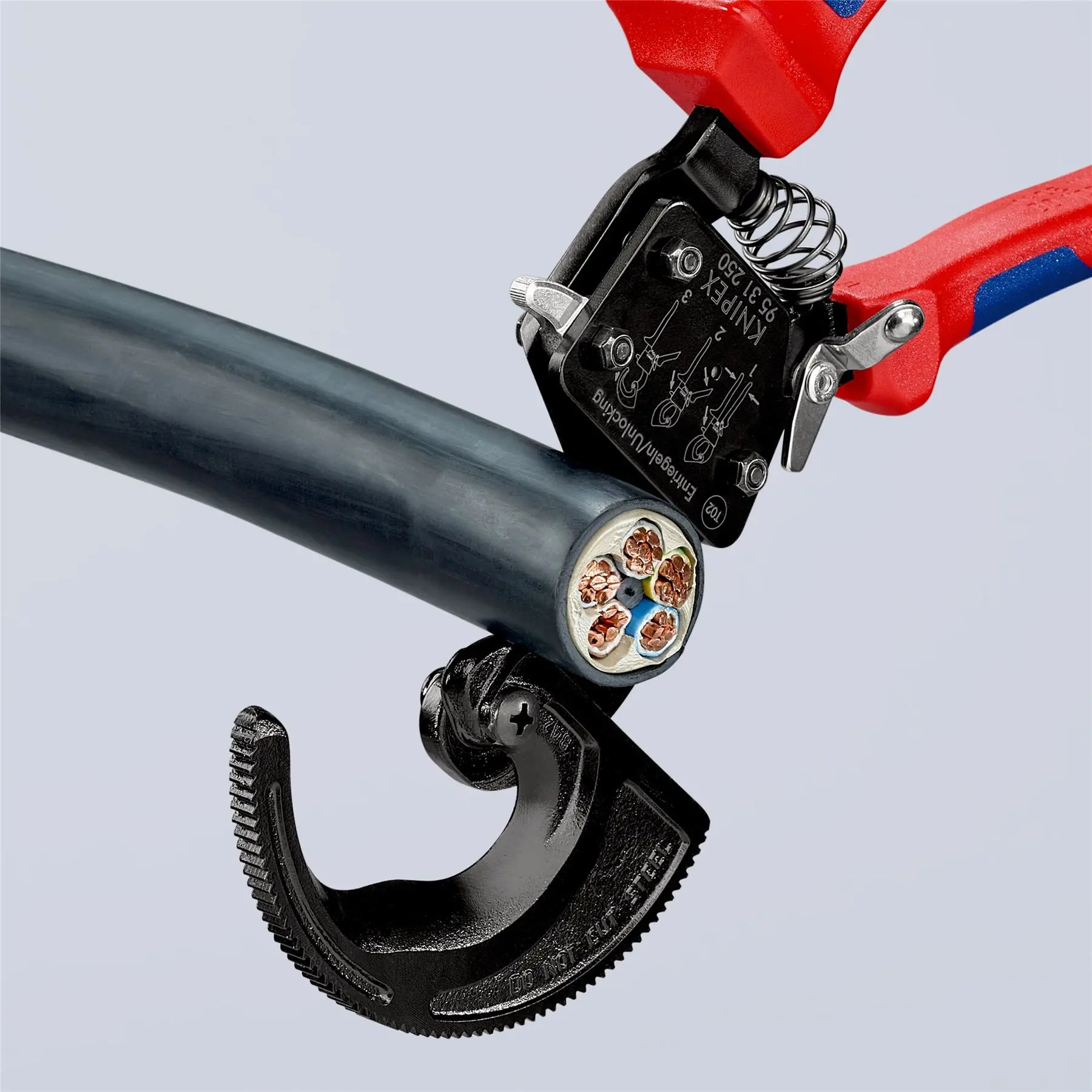KNIPEX Cable Cutter Ratchet Action 32mm Diameter Cutting Capacity 250mm Multi Component Grips 95 31 250 - Image 7