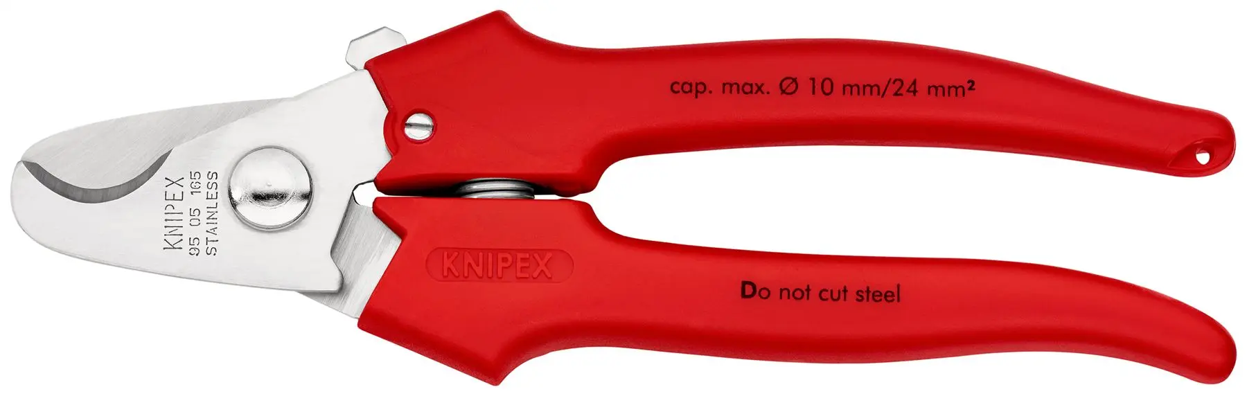 KNIPEX Cable Shears 165mm Handles Extrusion Plastic Coated 95 05 165