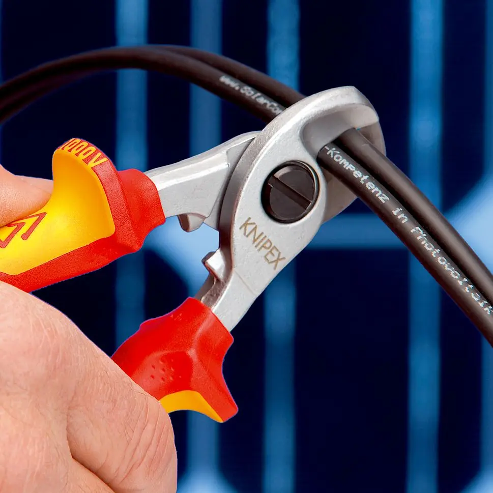 Knipex Cable Shears 165mm VDE Insulated 1000V with Tether Point 95 16 165 T - Image 5