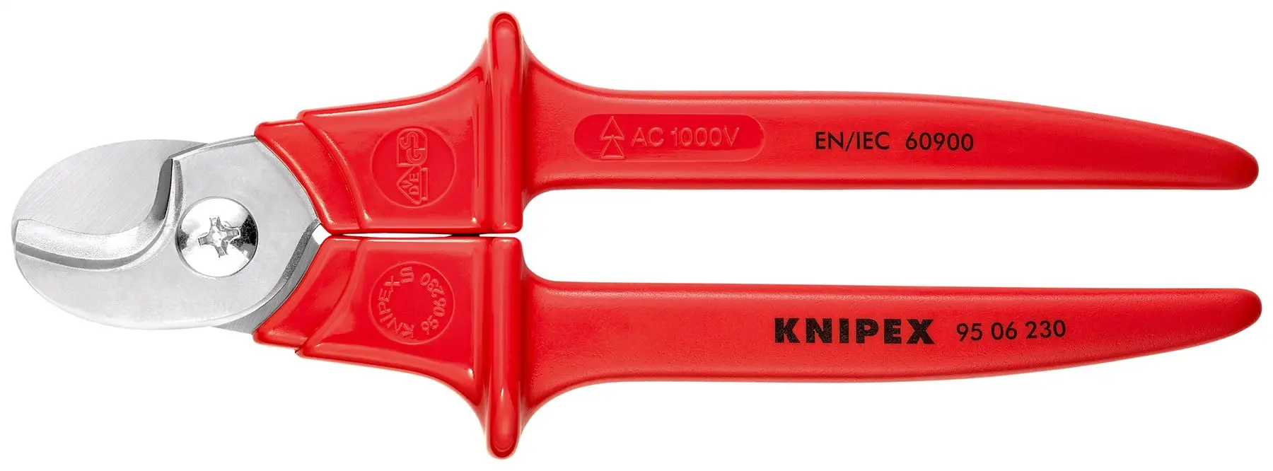 KNIPEX Cable Shears Cutters VDE Insulated Cuts Cable up to 16mm Diameter 230mm Plastic Insulated Handles 95 06 230