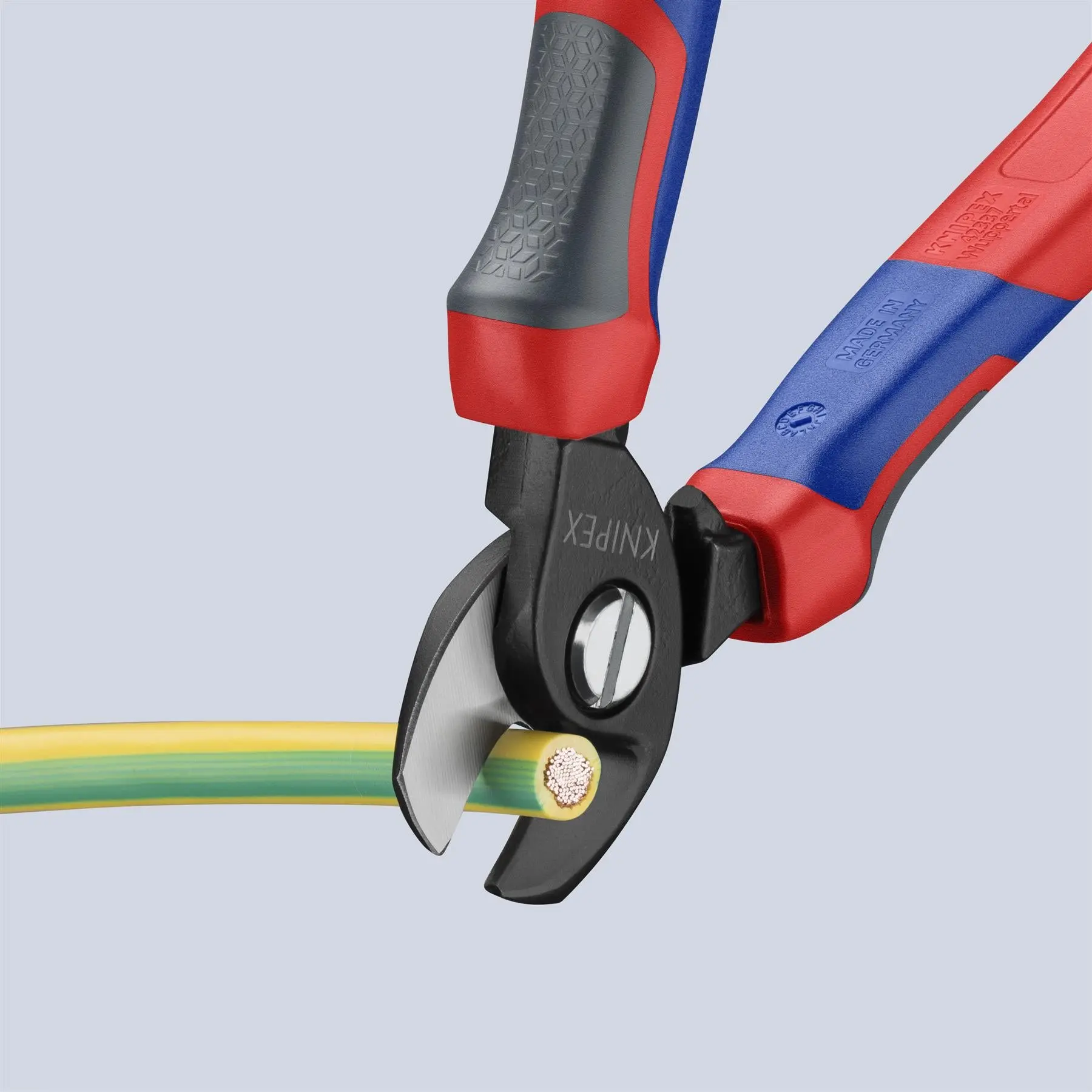 KNIPEX Cable Shears Cutting Pliers Cuts Cable up to 15mm Diameter 165mm with Comfort Handles 95 12 165 - Image 2