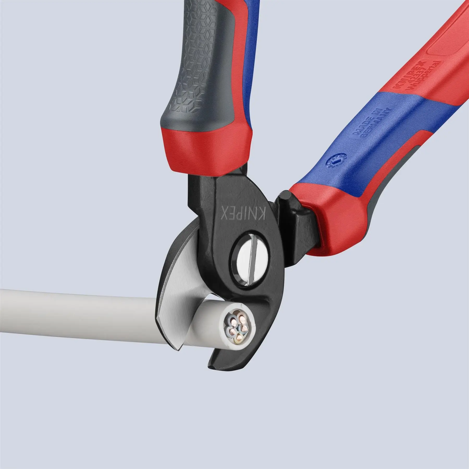 KNIPEX Cable Shears Cutting Pliers Cuts Cable up to 15mm Diameter 165mm with Comfort Handles 95 12 165 - Image 3