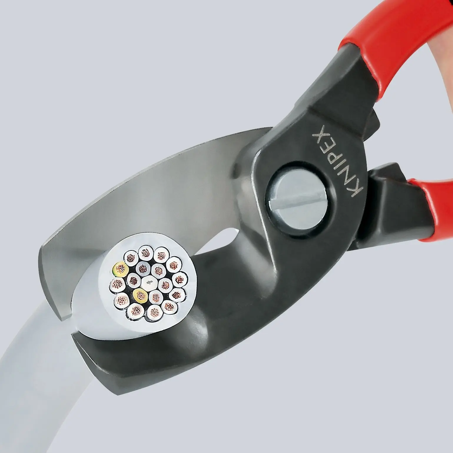KNIPEX Cable Shears with Twin Cutting Edge 20mm Diameter Capacity 200mm Plastic Coated Handles 95 11 200 - Image 3
