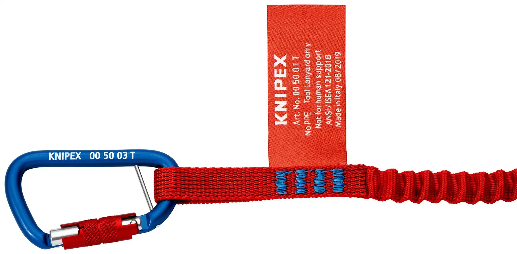 Knipex Carabiner Tool Tether 2 Pieces Working at Height 2 KN Load Capacity 00 50 03 T BK - Image 7