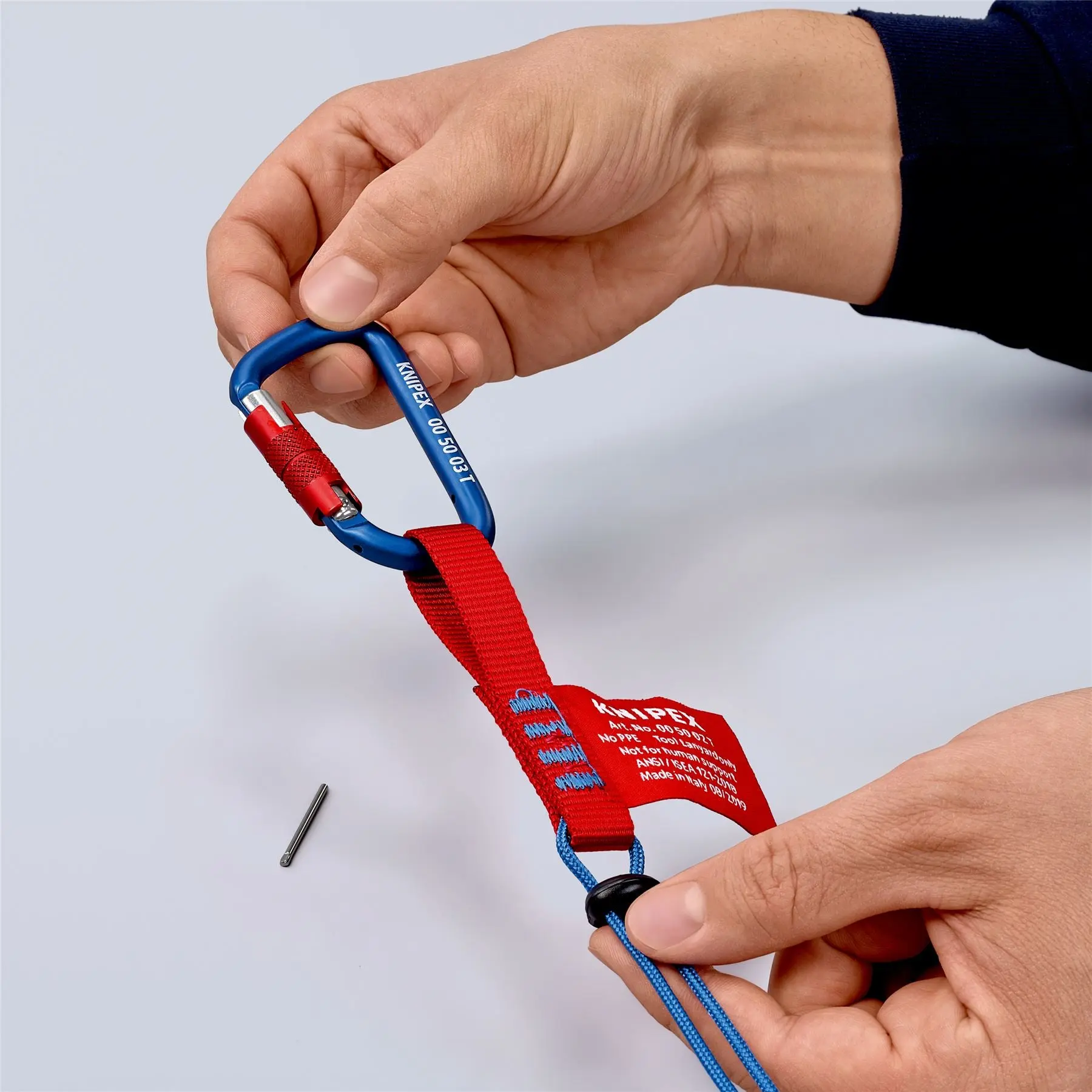 Knipex Carabiner Tool Tether 2 Pieces Working at Height 2 KN Load Capacity 00 50 03 T BK - Image 8