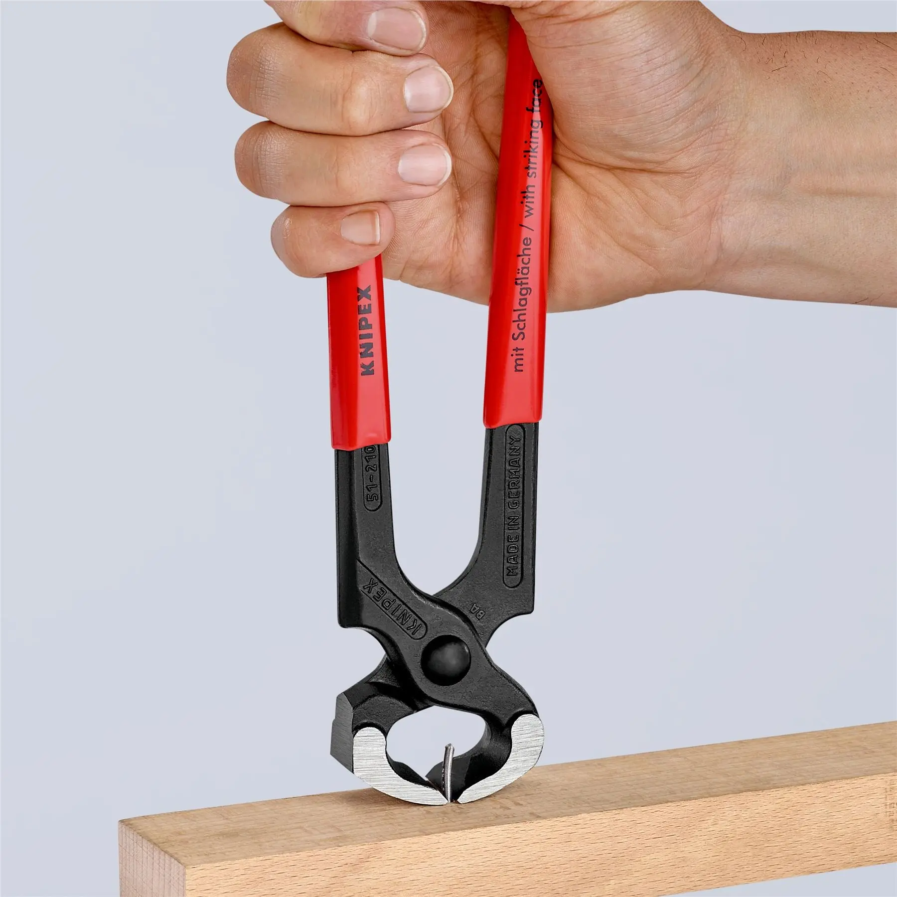 KNIPEX Carpenters Pincers Hammerhead Style 210mm Plastic Coated Handles 51 01 210 SB - Image 6