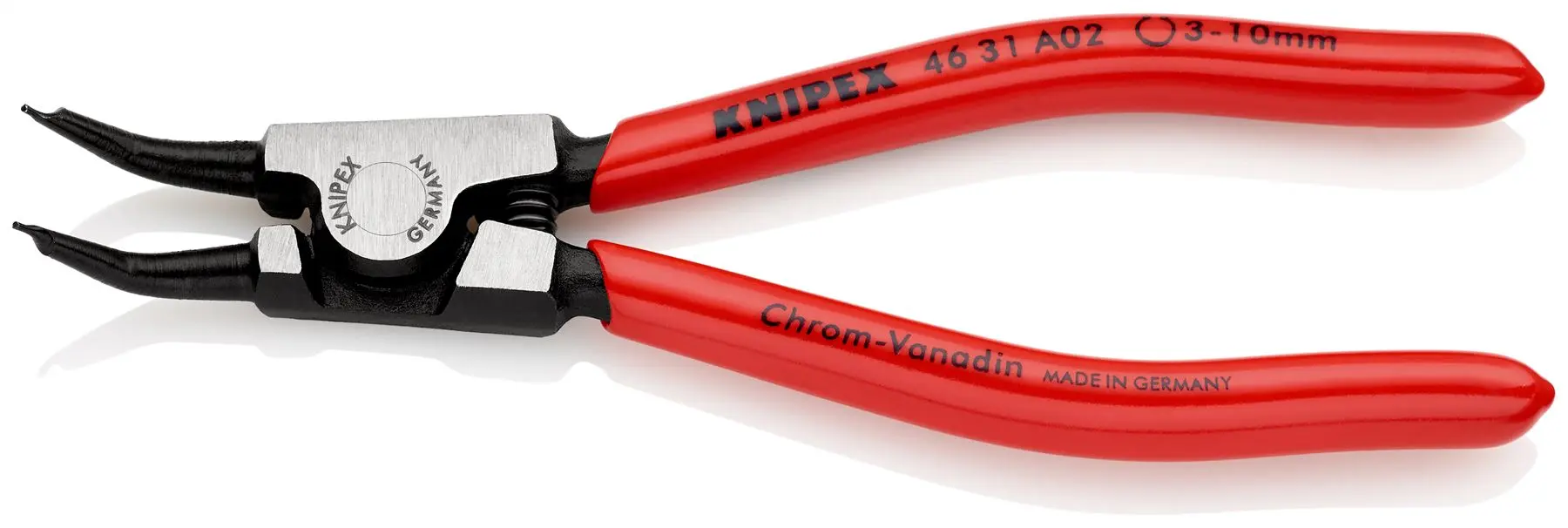 KNIPEX Circlip Pliers for External Circlips on Shafts 45° Angled 130mm 0.9mm Diameter Tips 46 31 A02 - Image 2