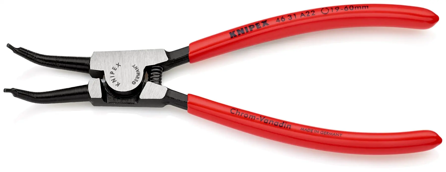 KNIPEX Circlip Pliers for External Circlips on Shafts 45° Angled 185mm 1.8mm Diameter Tips 46 31 A22 - Image 2