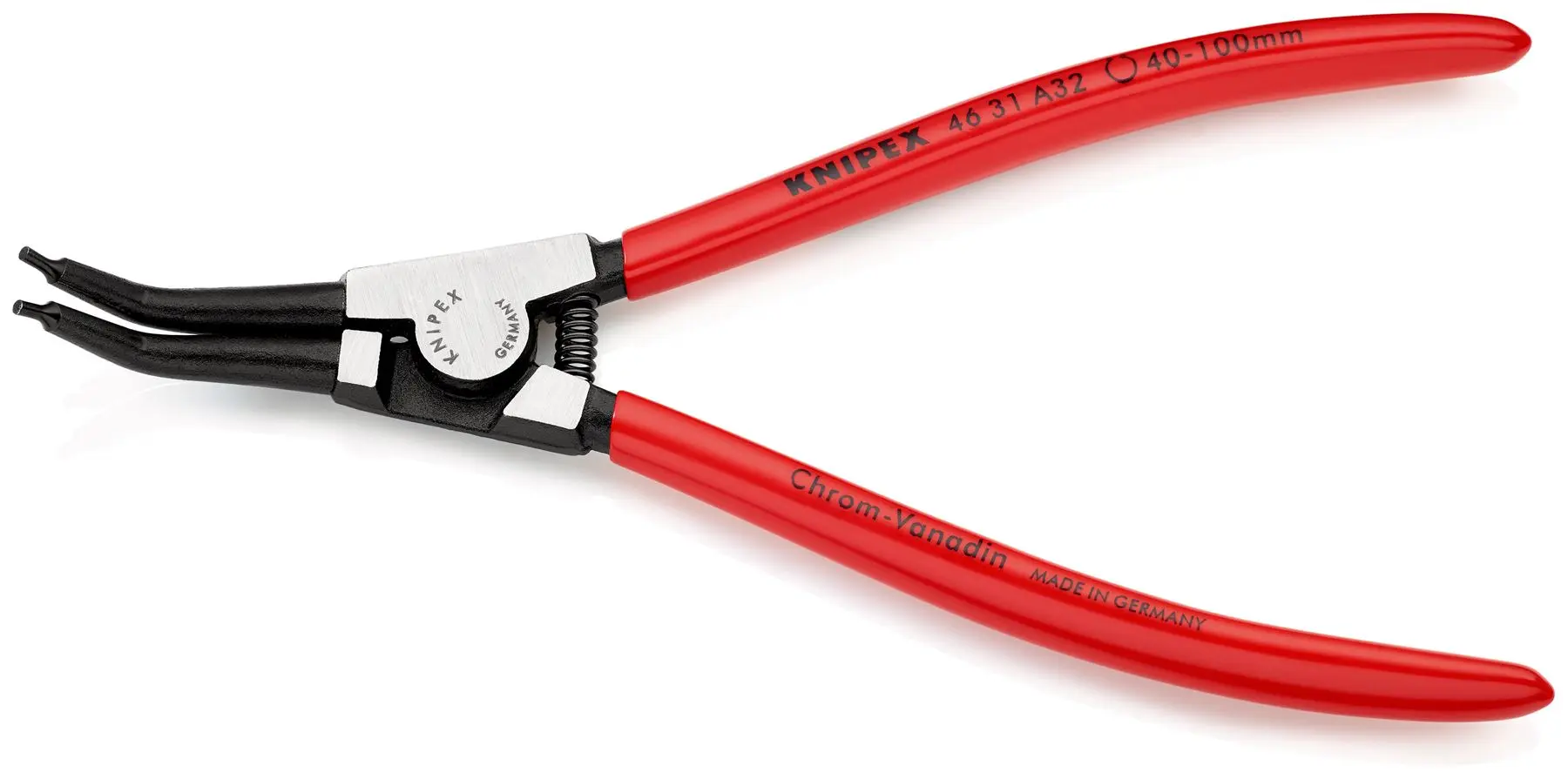 KNIPEX Circlip Pliers for External Circlips on Shafts 45° Angled 210mm 2.3mm Diameter Tips 46 31 A32