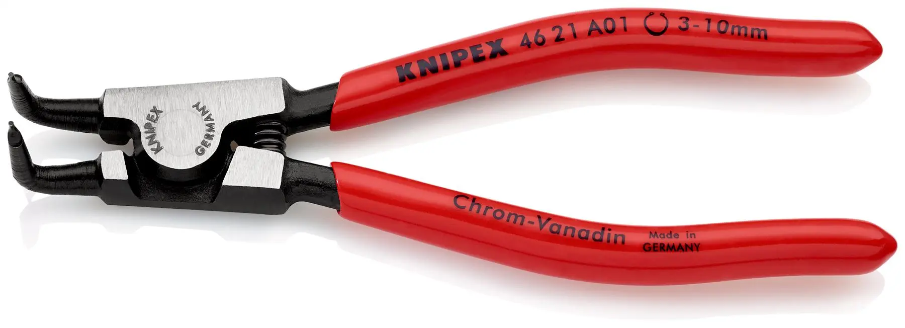 KNIPEX Circlip Pliers for External Circlips on Shafts 90° Angled 125mm 0.9mm Diameter Tips 46 21 A01 - Image 2