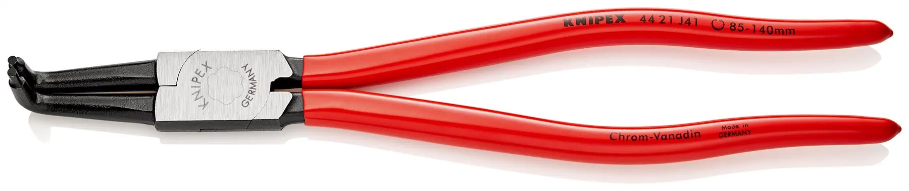 KNIPEX Circlip Pliers for Internal Circlips in Bore Holes Bent Nose 300mm 3.2mm Diameter Tips 44 21 J41