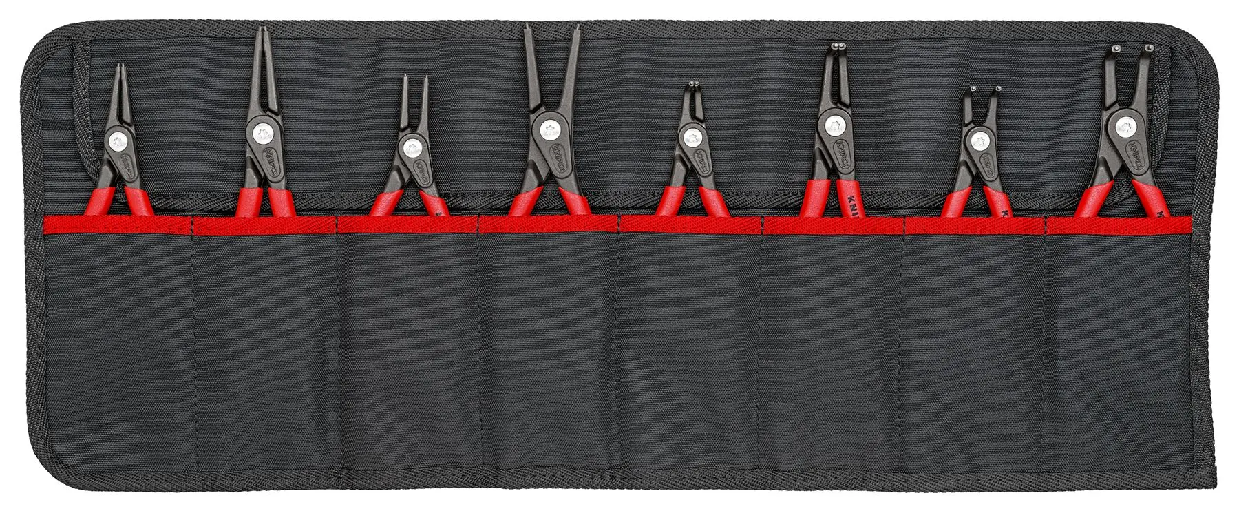 KNIPEX Circlip Pliers Set in Tool Roll 8 Piece Internal External Plier 00 19 58 V02