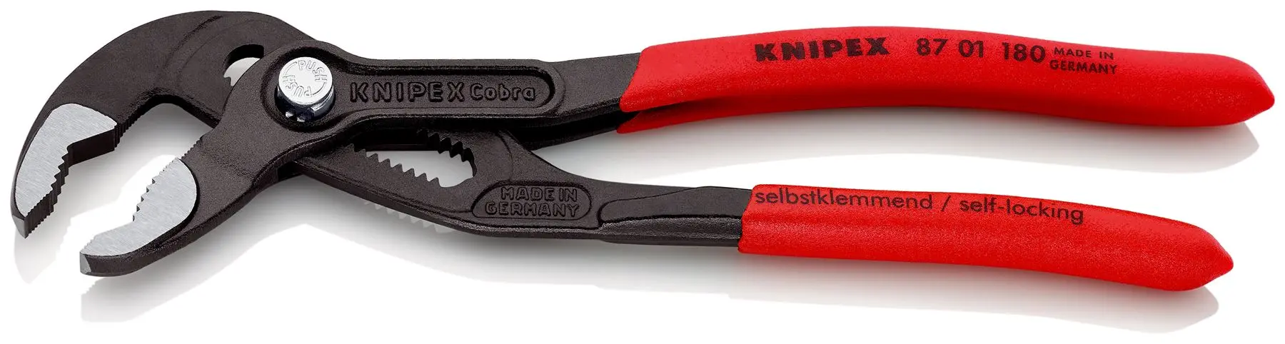 KNIPEX Cobra High Tech Water Pump Pliers 180mm Plastic Coated Handles Non Slip 87 01 180 SB - Image 2