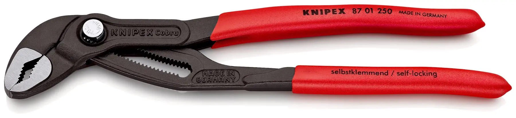 KNIPEX Cobra High Tech Water Pump Pliers 250mm Plastic Coated Handles Non Slip 87 01 250 SB