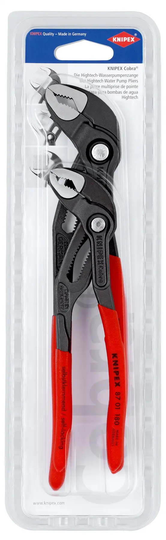 KNIPEX Cobra Water Pump Pliers Set 2 Pieces 180mm 250mm 00 31 20 V01