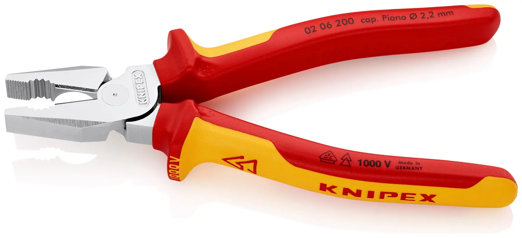 KNIPEX Combination Pliers High Leverage 200mm VDE Multi Component Grips 02 06 200 - Image 3