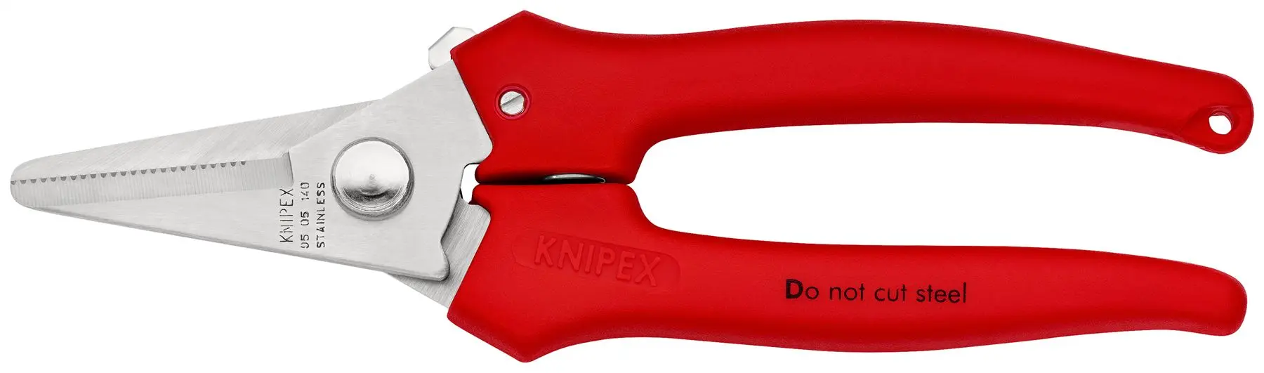 KNIPEX Combination Shears for Cardboard Plastics Aluminium Brass Copper Foils 140mm Plastic Coated 95 05 140