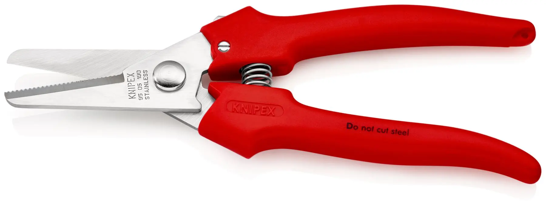 KNIPEX Combination Shears for Cardboard Plastics Aluminium Brass Copper Foils 190mm Plastic Coated 95 05 190 - Image 2