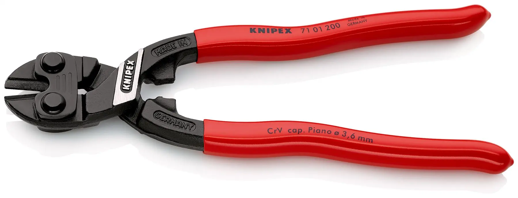 KNIPEX Compact Bolt Cutters CoBolt Cutting Pliers 200mm Plastic Coated Handles 71 01 200 SB - Image 2