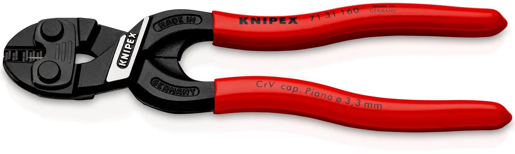 KNIPEX Compact Bolt Cutters CoBolt S Pliers with Cutting Edge Recess 160mm Plastic Coated 71 01 160 SB
