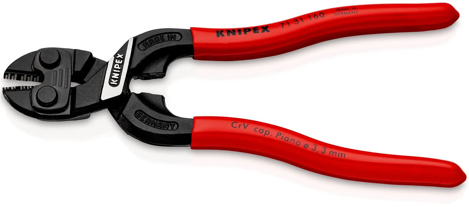 KNIPEX Compact Bolt Cutters CoBolt S Pliers with Cutting Edge Recess 160mm Plastic Coated 71 01 160 SB - Image 2