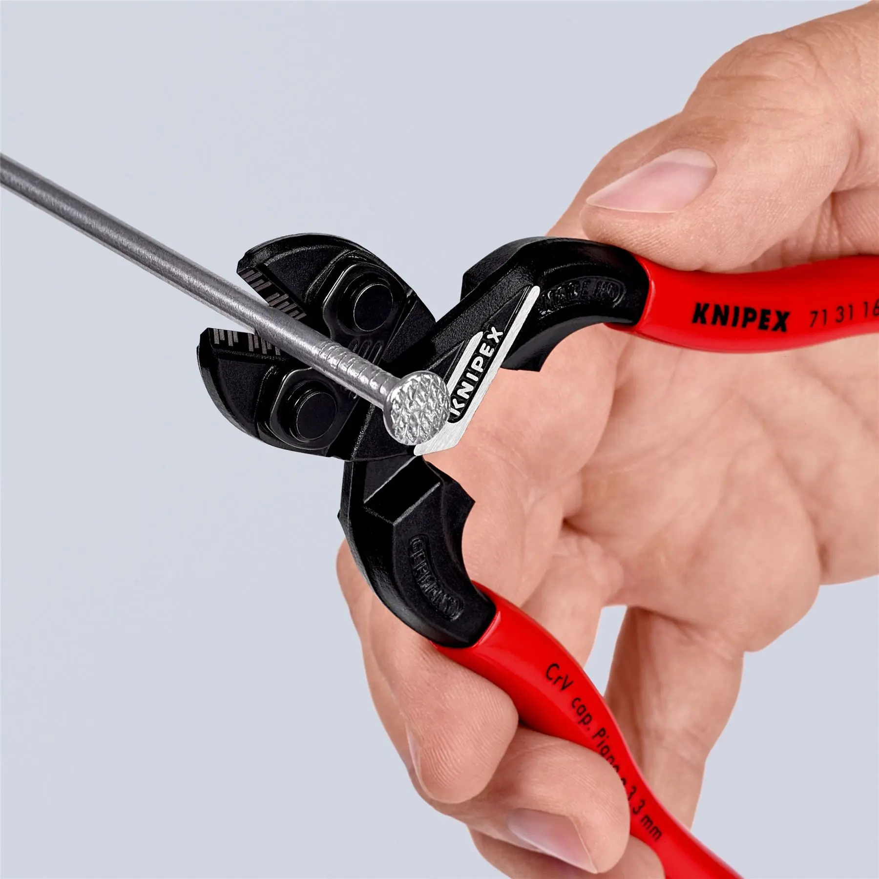 KNIPEX Compact Bolt Cutters CoBolt S Pliers with Cutting Edge Recess 160mm Plastic Coated 71 01 160 SB - Image 4