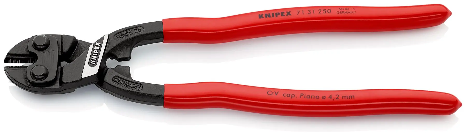 KNIPEX Compact Bolt Cutters CoBolt XL Cutting Pliers 250mm Plastic Coated Handles 71 31 250 SB - Image 2
