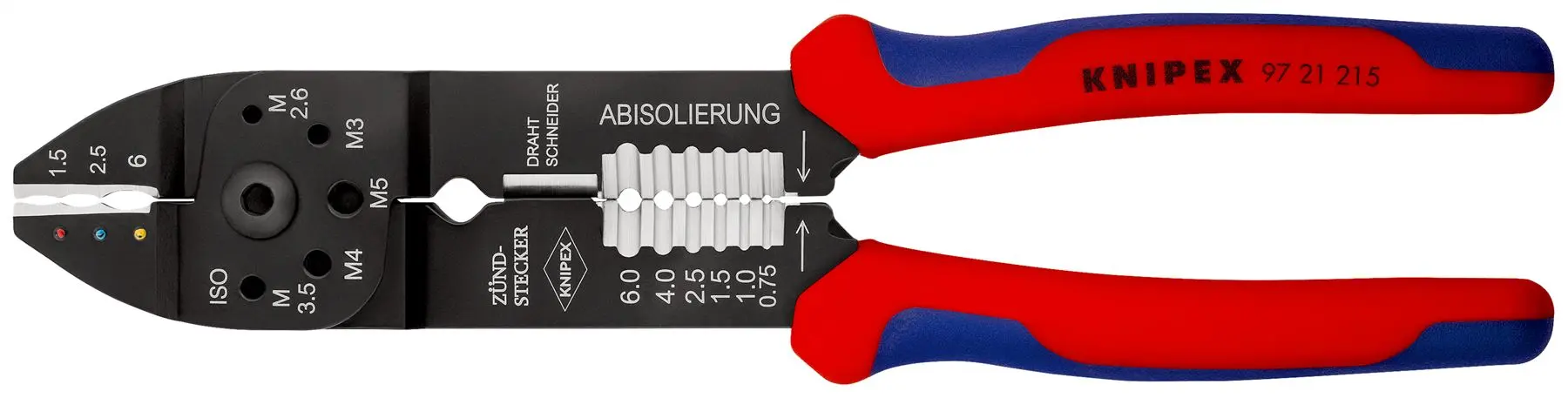 KNIPEX Crimping Pliers 230mm 0.5-6mm² Multi Component Grips 97 21 215 SB