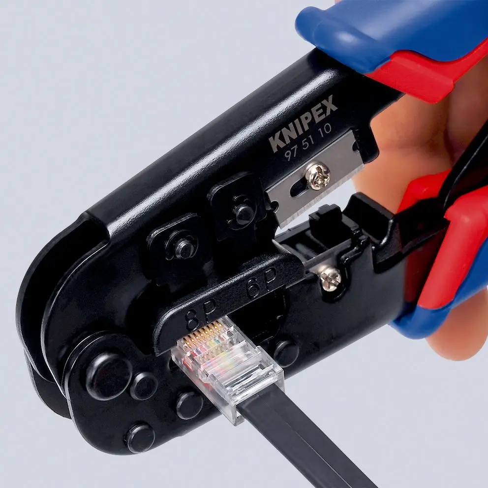 Knipex Crimping Pliers for Western Plugs 190mm Multi Component Grips 97 51 10 SB - Image 4