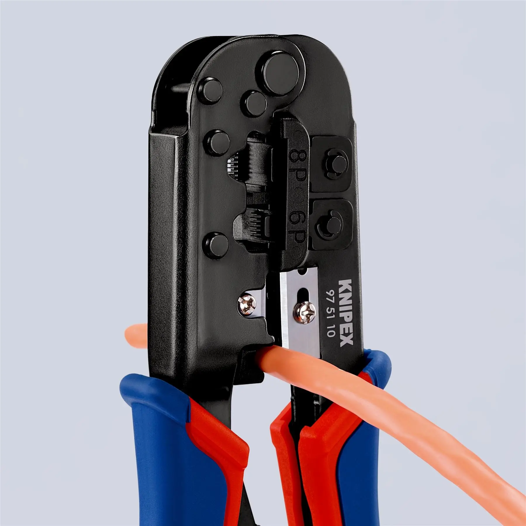 Knipex Crimping Pliers for Western Plugs 190mm Multi Component Grips 97 51 10 SB - Image 7