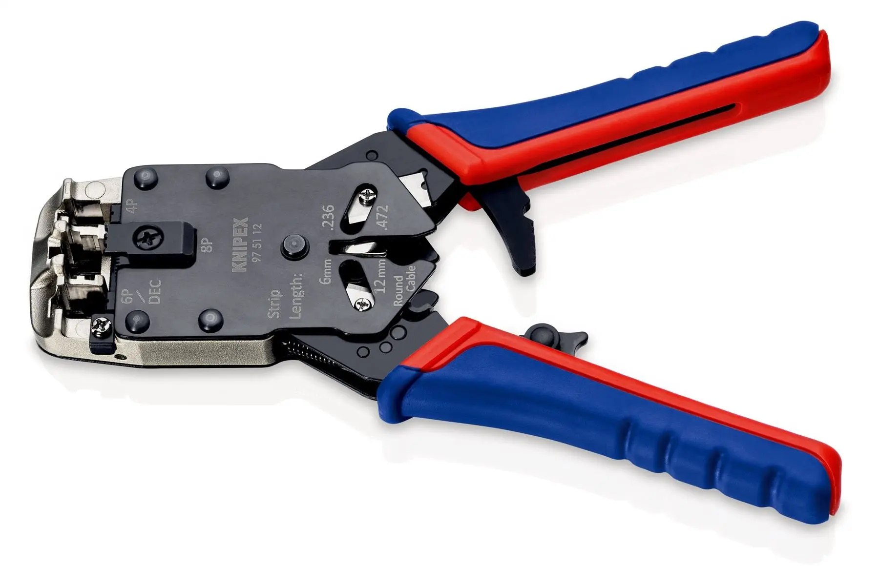 KNIPEX Crimping Pliers for Western Plugs RJ45 RJ10 RJ11 RJ12 200mm Multi Component Grips 97 51 12 - Image 2