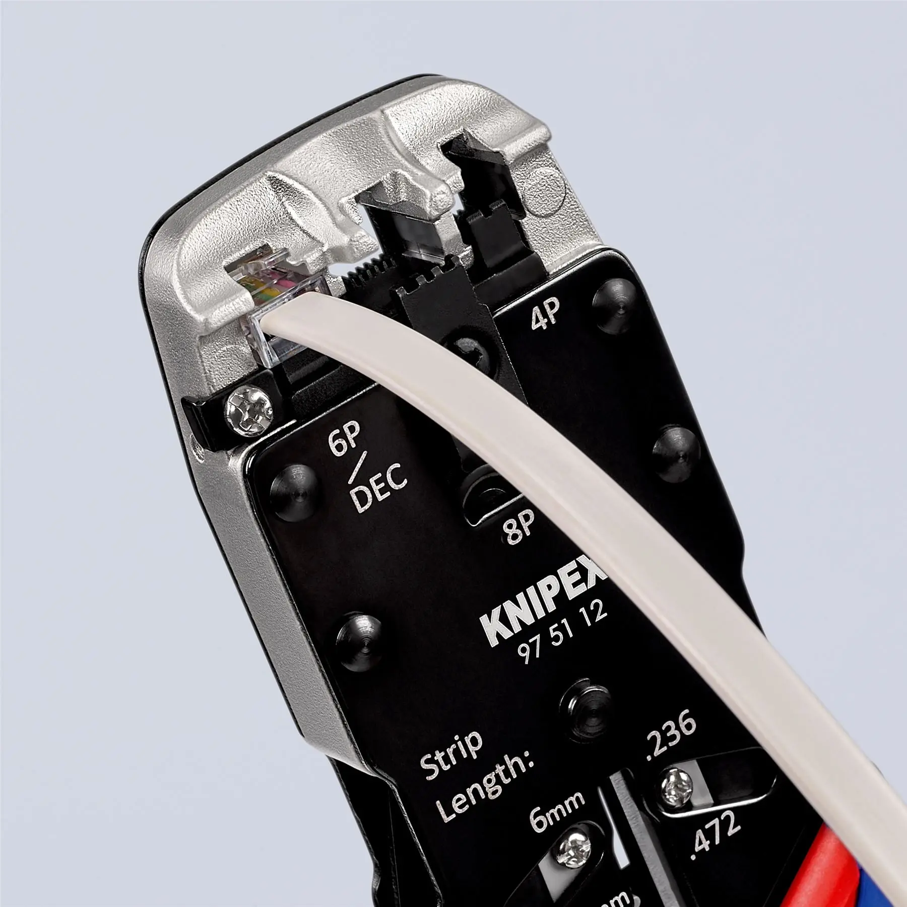 KNIPEX Crimping Pliers for Western Plugs RJ45 RJ10 RJ11 RJ12 200mm Multi Component Grips 97 51 12 - Image 3