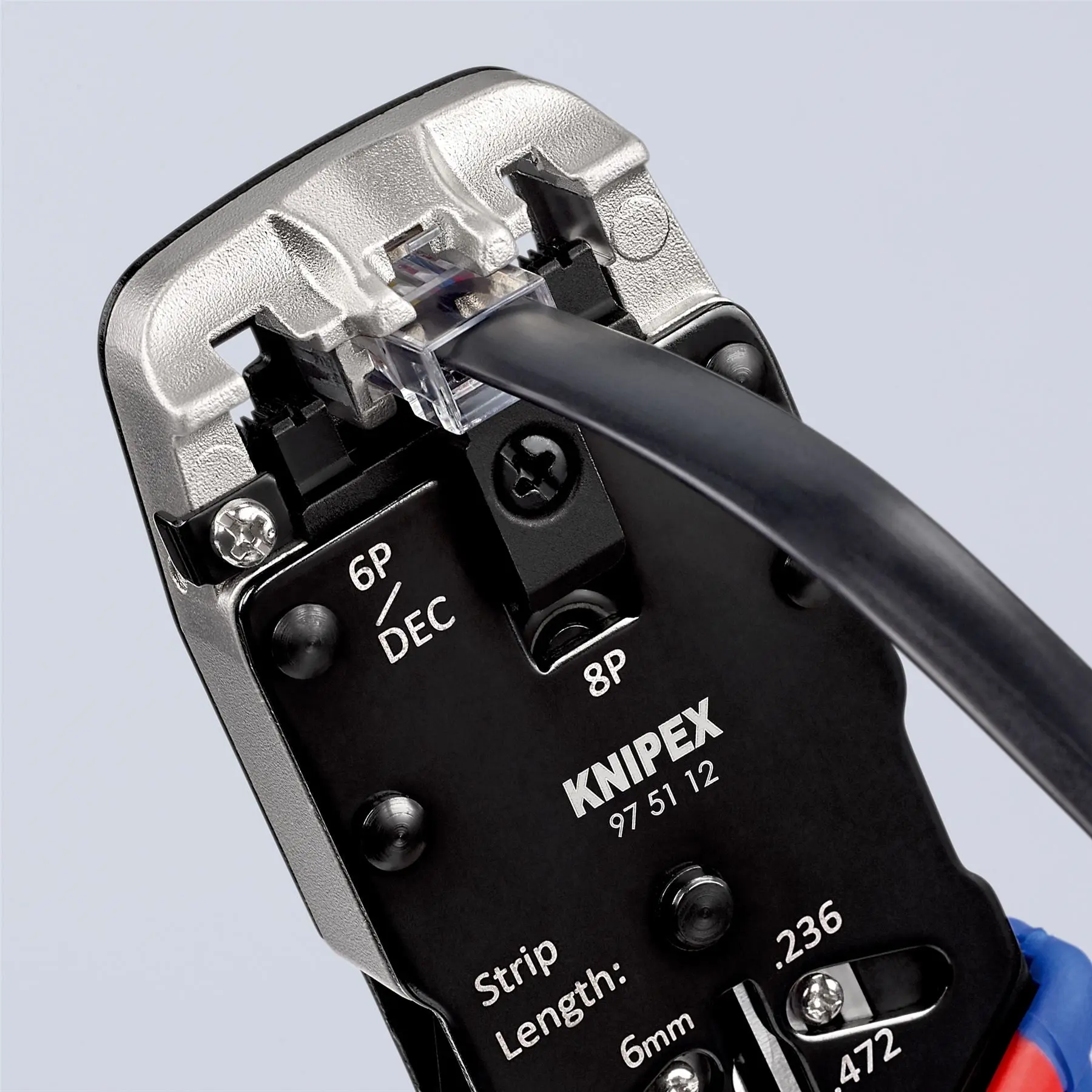 KNIPEX Crimping Pliers for Western Plugs RJ45 RJ10 RJ11 RJ12 200mm Multi Component Grips 97 51 12 - Image 4
