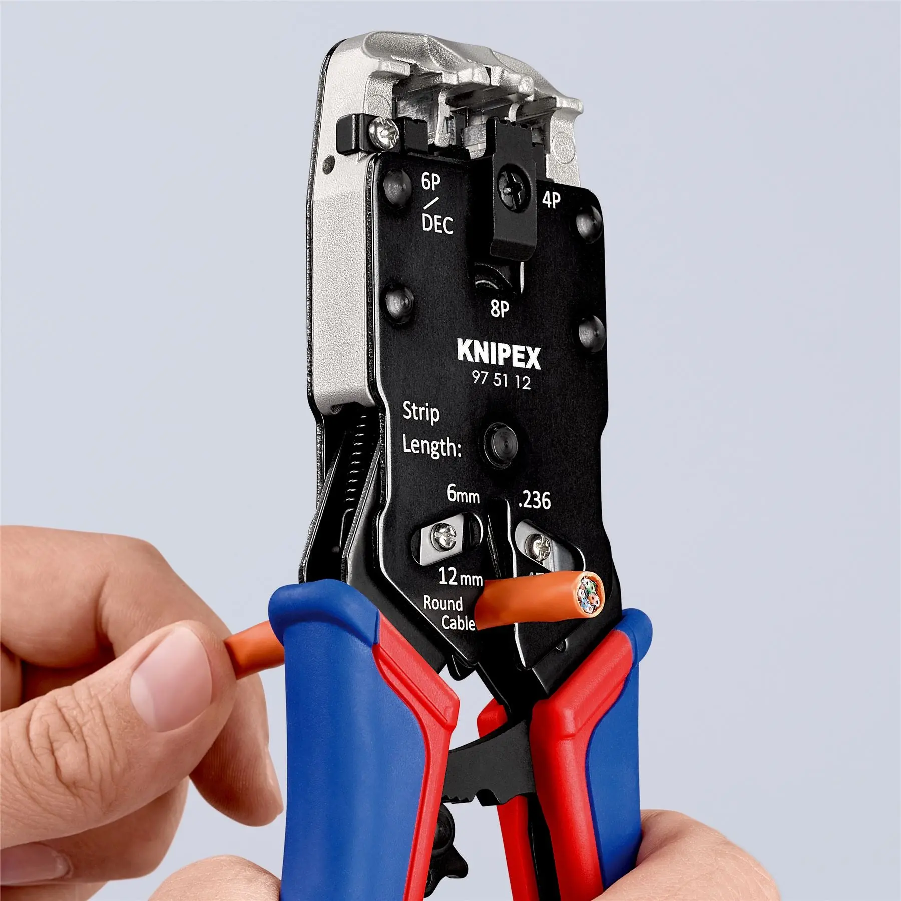 KNIPEX Crimping Pliers for Western Plugs RJ45 RJ10 RJ11 RJ12 200mm Multi Component Grips 97 51 12 - Image 5