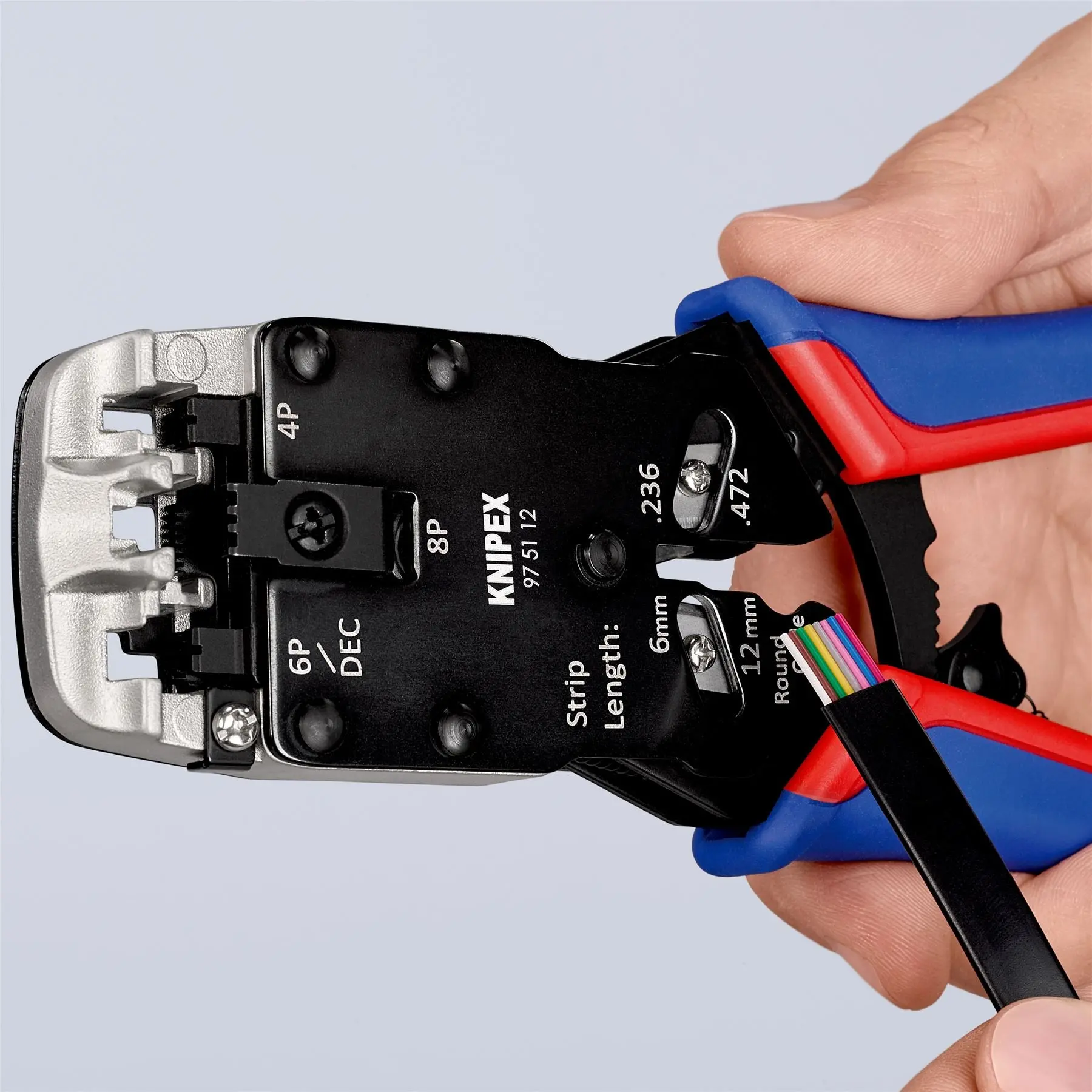 KNIPEX Crimping Pliers for Western Plugs RJ45 RJ10 RJ11 RJ12 200mm Multi Component Grips 97 51 12 - Image 6