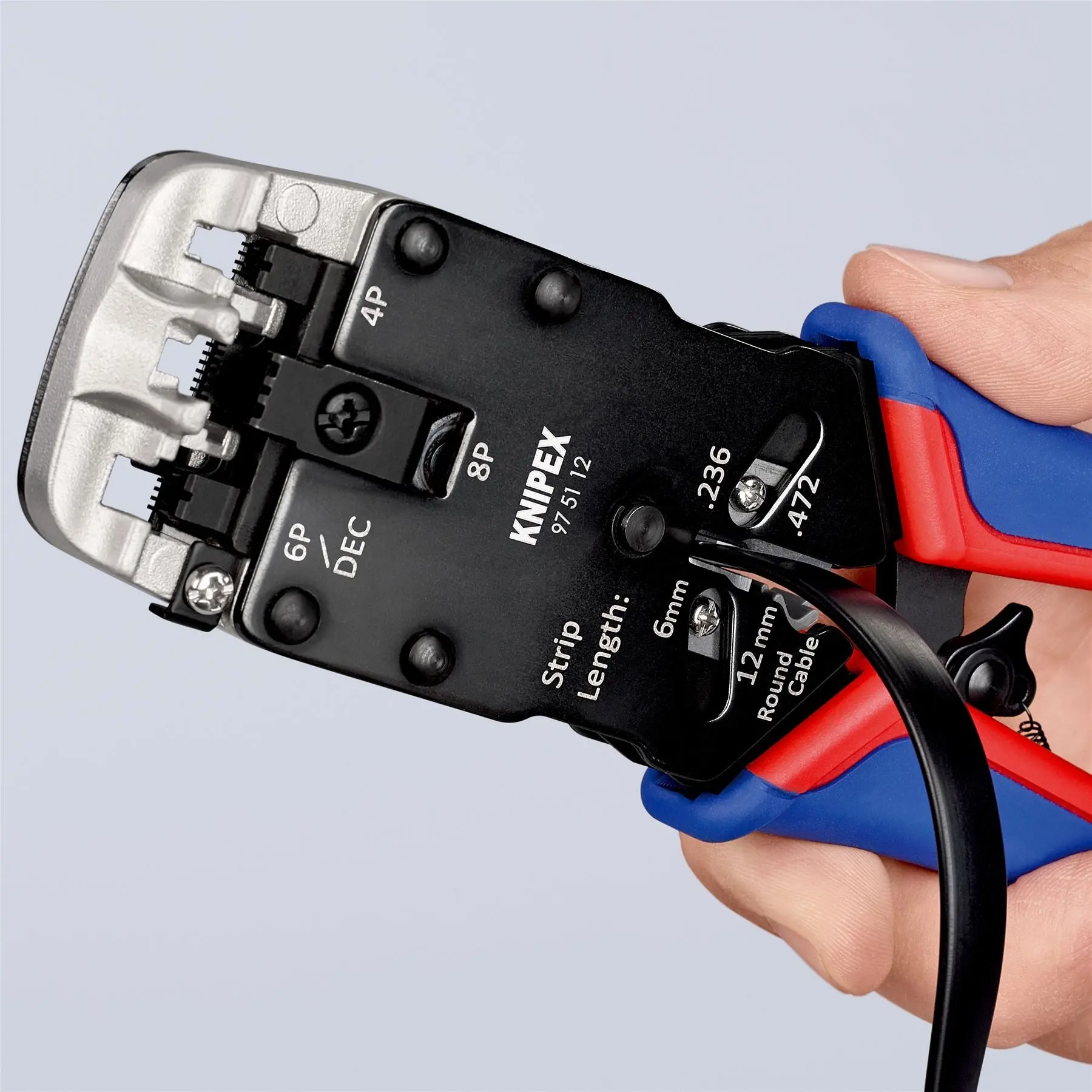 KNIPEX Crimping Pliers for Western Plugs RJ45 RJ10 RJ11 RJ12 200mm Multi Component Grips 97 51 12 - Image 7